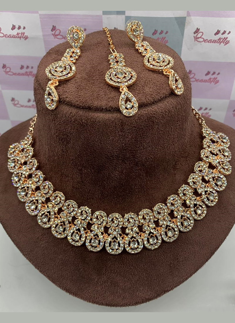 Rose gold indian hot sale jewellery set